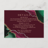 Moderne Burgundy Agate Hochzeitdetails Begleitkarte (Vorderseite)