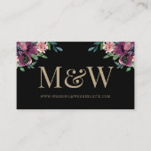 Moderne burgundy Black Monogram Wedding Website Begleitkarte (Vorderseite)