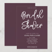 Moderne Burgundy Bridal Dusche Einladung (Vorne/Hinten)