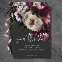 Moderne Burgundy & Cream Peonies Floral Black