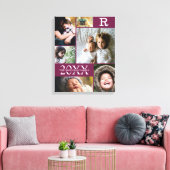 Moderne Burgundy-Farbblock-Reihe 6 FotoCollage Leinwanddruck (Insitu (Wohnzimmer))