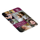 Moderne Burgundy-Farbblock-Reihe 6 FotoCollage Magnet (Rechte Seite)