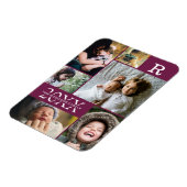 Moderne Burgundy-Farbblock-Reihe 6 FotoCollage Magnet (Linke Seite)