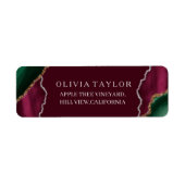 Moderne Burgundy Gold Agate Emerald Green Wedding (Vorne)