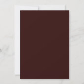 Moderne Burgundy & Gold Script Hochzeit Einladung (Rückseite)