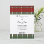 Moderne Burgundy Green White Kraft Wedding Einladung (Stehend Vorderseite)