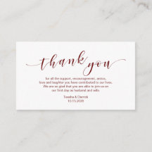 Moderne burgundy Schrift, Hochzeit Danke
