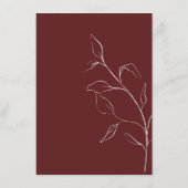 Moderne Burgundy Script-Hochzeitdetails - Einschli Begleitkarte (Rückseite)