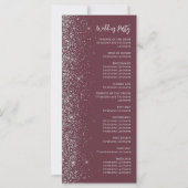 Moderne Burgundy Silver Glitzer Script Wedding (Rückseite)