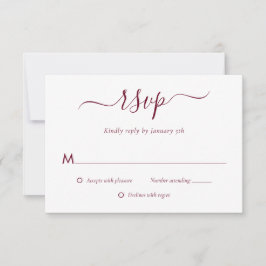 Moderne burgundy Wedding RSVP Cards
