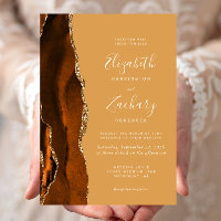 Moderne Burnt Orange Agate Honey Gold Wedding