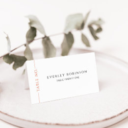 Moderne Burnt Orange Folded Wedding Platzkarte