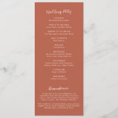 Moderne Burnt Orange Simple Wedding Programm (Rückseite)