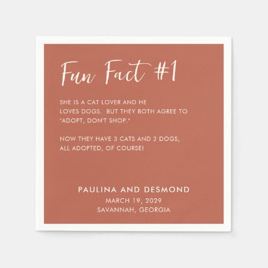 Moderne Burnt Orange Simple Wedding Serviette (Vorderseite)