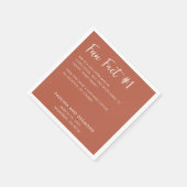 Moderne Burnt Orange Simple Wedding Serviette (Ecke)