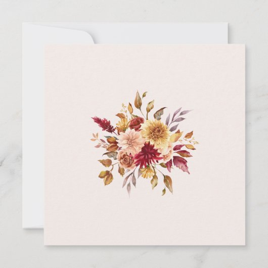 Moderne Burnt Orange Terracotta Wildblumen Hochzei Save The Date (Rückseite)