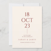 Moderne Burnt Orange Typografy Foto Wedding Save The Date (Vorderseite)