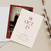 Moderne Burnt Orange Typografy Foto Wedding Save The Date