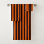 Moderne Burnt Orange und schwarze Streifen Herbst Badhandtuch Set (Insitu)