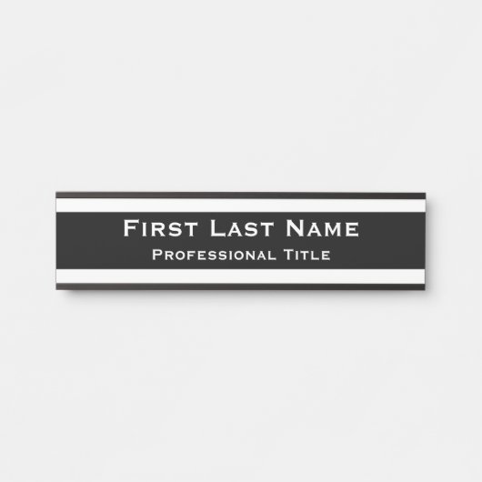 Moderne Bürotür Zeichen Schwarz/Weiß Türschild (Vorderseite )