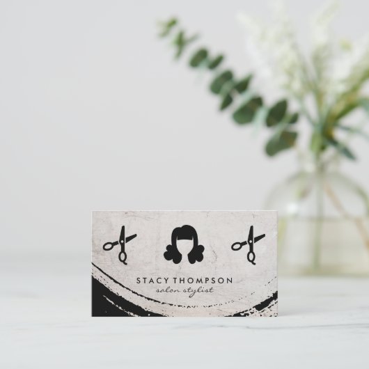 Moderne Bürste | Schafe | Friseurin Visitenkarte (Stehend Vorderseite)