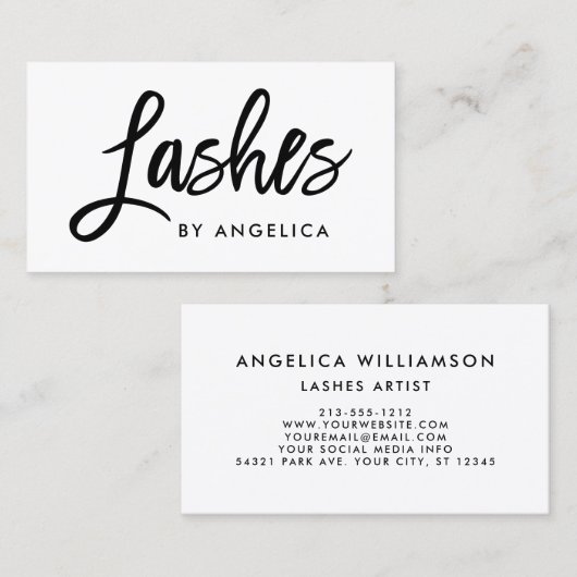 Moderne Bürsten-Skript-Maskenbildner-Peitschen Visitenkarte (Vorne/Hinten)