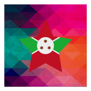 Moderne Burundi-Flagge Poster