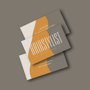 Moderne Business Card des Friseursalons Earth Tone Visitenkarte