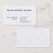Moderne Business Card des White Contemporary Manag Visitenkarte (Vorne/Hinten)