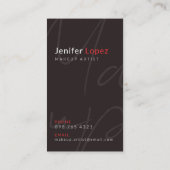Moderne Business Card Rot und Schwarz Makeup Künst Visitenkarte (Rückseite)