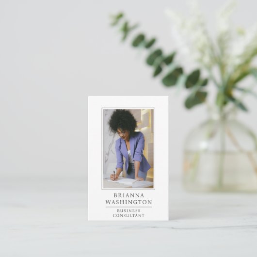 Moderne Business Consultant Foto Business Card Visitenkarte (Stehend Vorderseite)