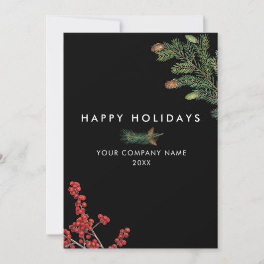 Moderne Business Corporate Pine Cone Weihnachtskar (Vorderseite)