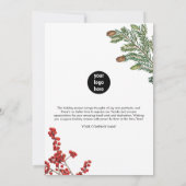 Moderne Business Corporate Pine Cone Weihnachtskar (Rückseite)