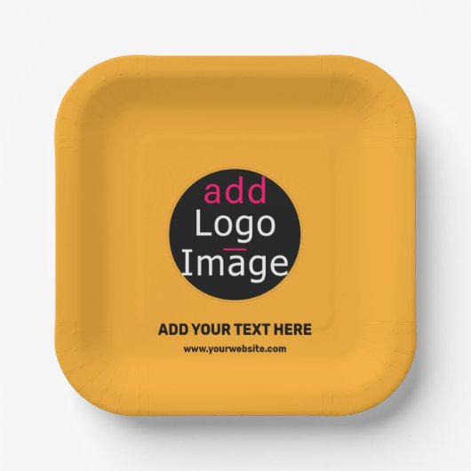 Moderne Business Custom Macaroni & Käse Hue Pappteller (Vorderseite)