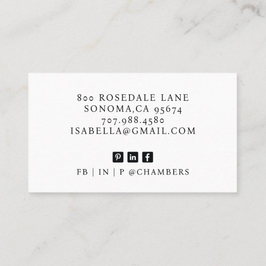 Moderne Business Foto Business Card Visitenkarte (Rückseite)