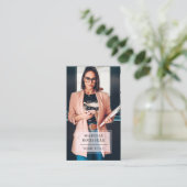 Moderne Business Foto Business Card Visitenkarte (Stehend Vorderseite)