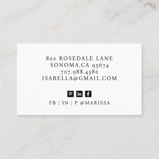 Moderne Business Foto Business Card Visitenkarte (Rückseite)