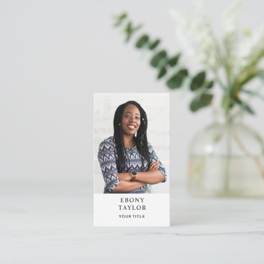 Moderne Business Foto Business Card Visitenkarte (Stehend Vorderseite)