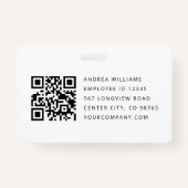 Moderne Business ID Card, Mitarbeiter QR Abzeichen Ausweis (Rückseite)