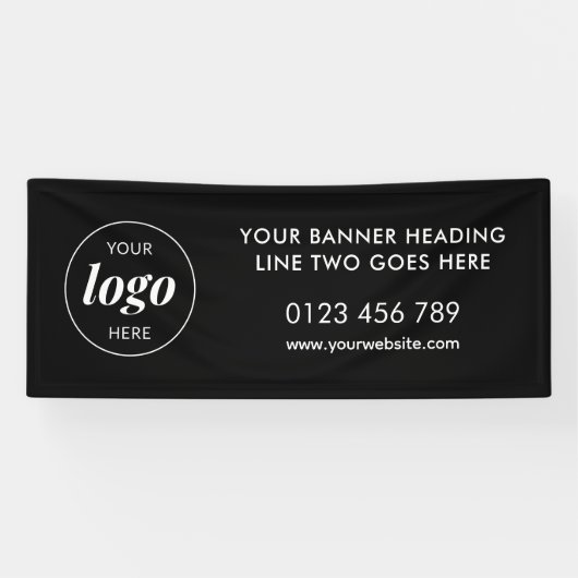 Moderne Business-Logo-Werbemesse Schwarz Banner (Horizontal)