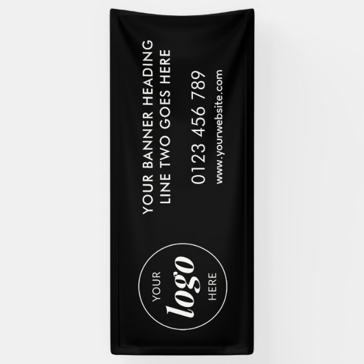 Moderne Business-Logo-Werbemesse Schwarz Banner (Vertikal)