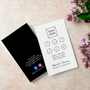 Moderne Business Rewards 6-Logos in Schwarz Visitenkarte