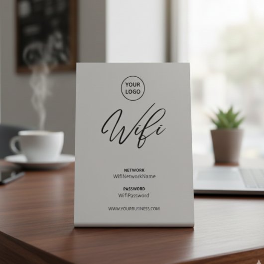 Moderne Business-Wifi-Passwort-Willkommensgruß   Sockelschild