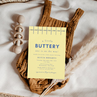 Moderne Butter Babydusche Einladung
