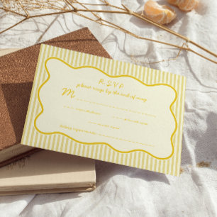 Moderne Butter-Gelbe Hochzeitkarte RSVP Karte