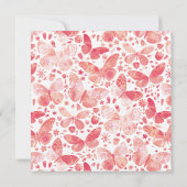 Moderne Butterfly Coral Pink Hochzeit Einladung (Rückseite)