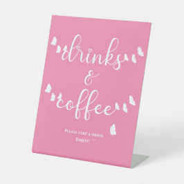 Moderne Butterfly-kalligraphische Getränke & Kaffe Sockelschild