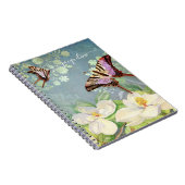 Moderne Butterfly Magnolia Blume Flora Notizblock (Rechte Seite)