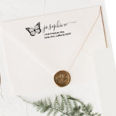 Moderne Butterfly Script-Rücksendeadresse Gummistempel