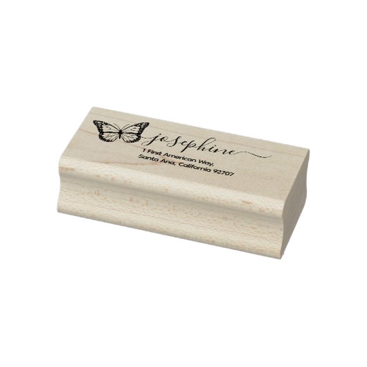 Moderne Butterfly Script-Rücksendeadresse Gummistempel (Stempel)